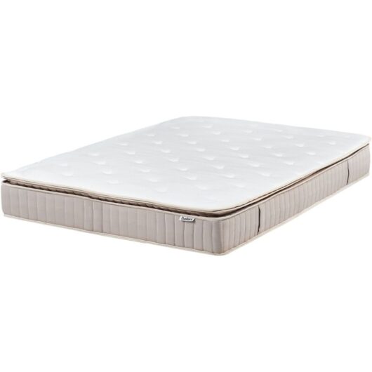 Beliani - eu Double Size Hard Latex Pocket Mattress Polyester Removable Cover Filling Zipper 7-Zone Design White Daydream