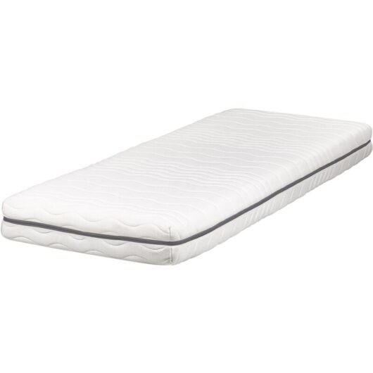Beliani - eu Small Single Mattress 2ft6 Memory Foam Filling Polyester Removable Cover White Jolly