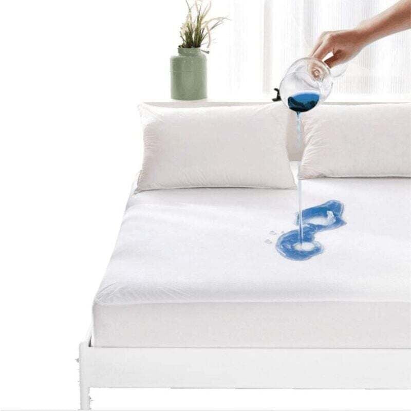 Mattress topper and mattress protector - dimensions 140 x 200 cm - waterproof mattress cover - protects against dust mites and mold allergies
