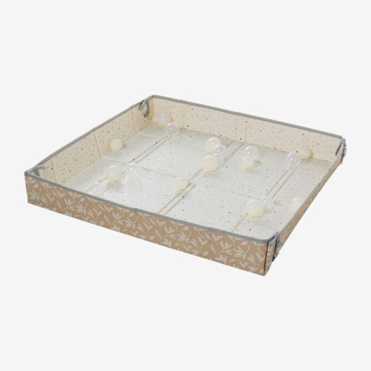 Reversible and foldable floor mattress with balls beige