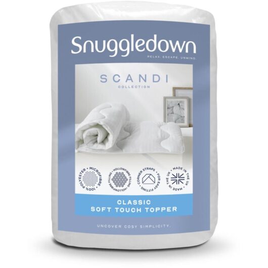 Snuggledown Scandinavian Hollowfibre Mattress Topper, Medium Support, Double