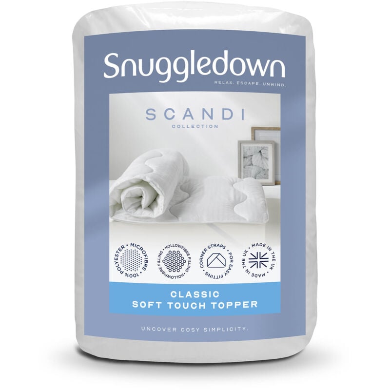 Snuggledown Scandinavian Hollowfibre Mattress Topper, Medium Support, King