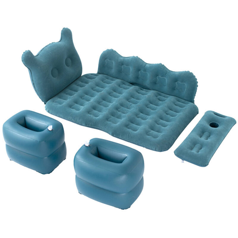 Portable Air Mattress for Car, Automatic Air Bed with 150 kg Capacity, with Inflatable Pillows, Air Bed, Rest Mattress, Navy Blue, 125 x 75 cm