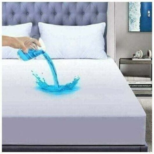 Waterproof Bamboo Mattress Protector 140x200 cm, Soft Hypoallergenic Mattress Protector, Anti-Dust Mite and Bacteria, Breathable, Stretchable