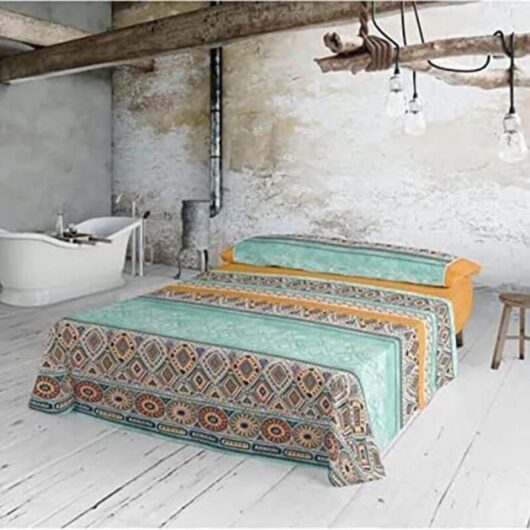 Bedding set - LOIS - Nodin - Printed pattern - 50% cotton, 50% polyester - Compatible with mattresses from 25 to 30 cm