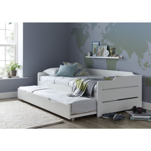 Bedmaster - Copella Guest Bed White With Trundle With Pocket Sprung Mattresses