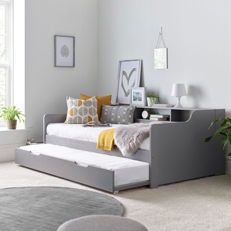 Bedmaster - Tyler Guest Bed Grey With Pocket Sprung Mattress