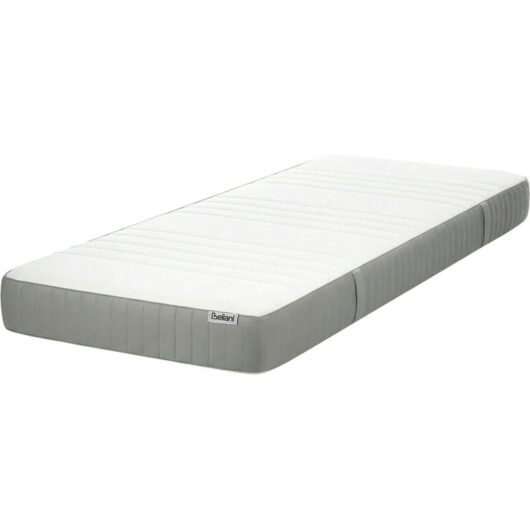 Beliani - eu Small Single Size Medium Gel Foam Mattress 2ft6 Polyester Removable Cover Filling Zipper White and Grey Happiness