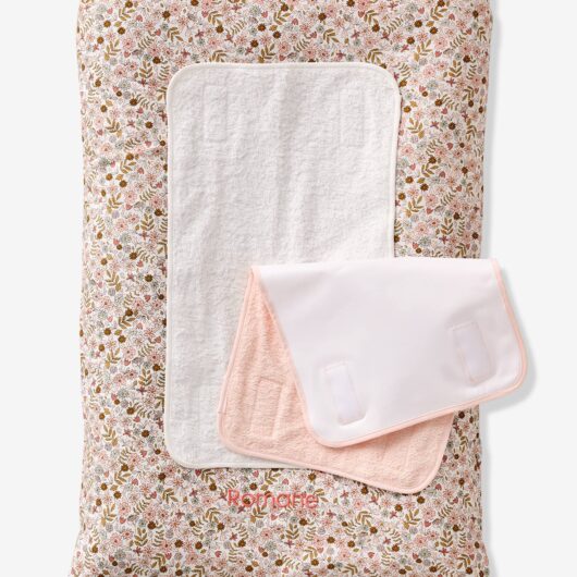 Changing Mat + 2 Changing Pads, FLORA printed white