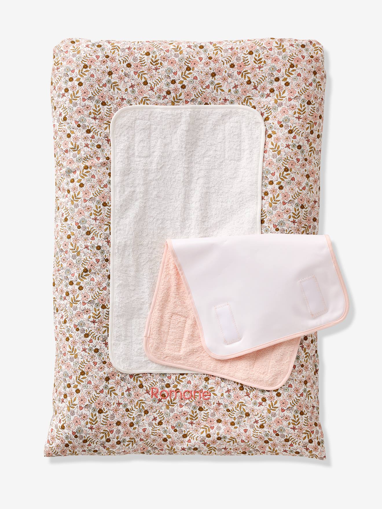 Changing Mat + 2 Changing Pads, FLORA printed white