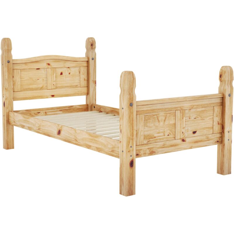 Corona Single Wooden Bed, High Foot End + Gel Memory Foam Pocket Spring Mattress
