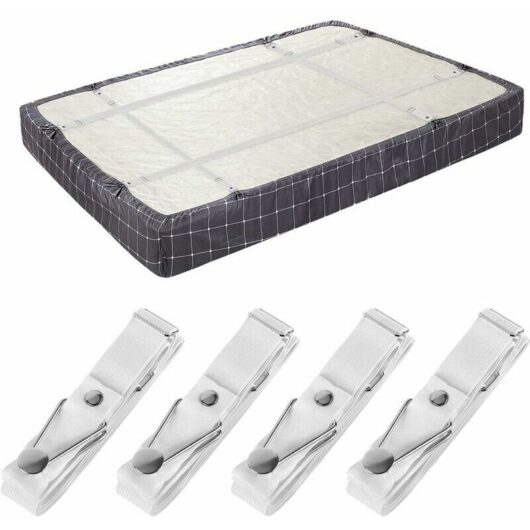 Dewdat - Bed Sheet Holder Straps - Adjustable Fitted Sheet Clips - Bed Sheet Fastening Straps - Elastic Clip Retainer for Bed Sheet Mattress Cover