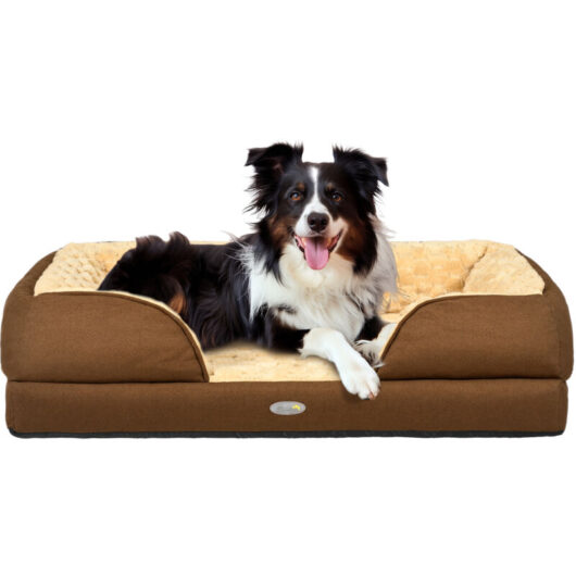 Dog Bed Calming Pet Bed Dog Mattress for Medium Dogs Brown - Pawhut