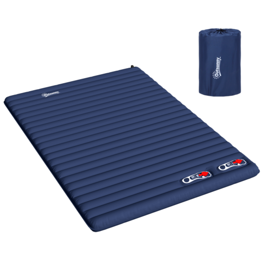 Double Inflatable Camping Bed Mattress - Blue