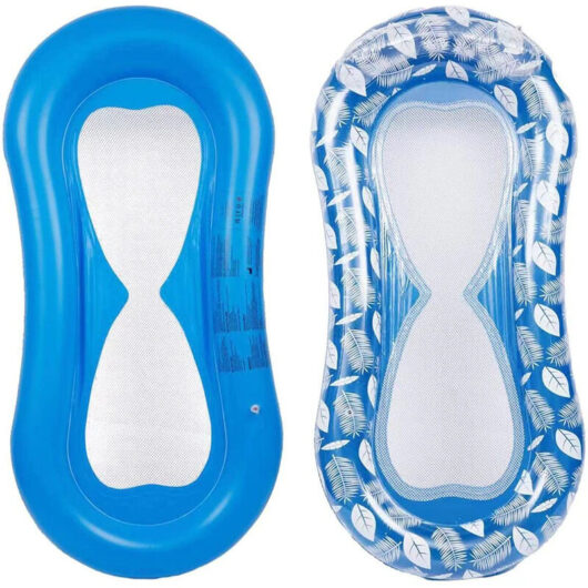 Gotrays - Inflatable Pool Mattress Semi Submerged Mesh Aqua Lounge with Float Head Floating Hammock, Pool Float for Adults Outdoor Beach Lounger