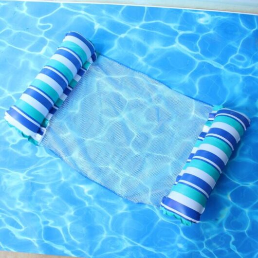 Inflatable Pool Mattress, Adult Floating Hammock, Inflatable Pool Accessories, Pool Hammock with 1 Hand Air Pump, for Beach Parties etc... (130x80cm)