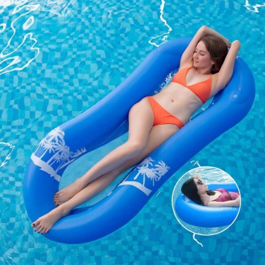 Inflatable Swimming Pool Hammock, Floating Mattress, Water Pool Buoy Armchair Swimming Pool Buoy, Giant Aqua Inflatable Net Float, Floating Bed Water