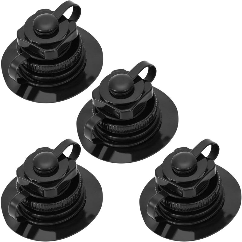 Linghhang - 4pcs Boston Valves, Universal One-Way Air Valve for Inflatable Boats, Rafts, Kayaks, Pools, Boats, Air Mattresses, Black