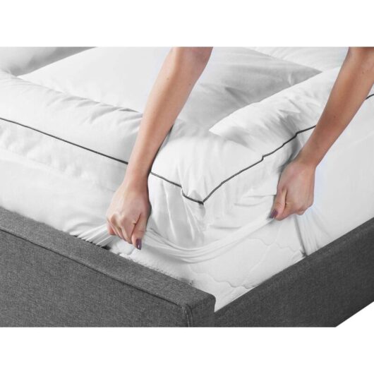 Mattress Topper White Japara Cotton Satin Trimming EU Small Double Size 120 x 200 cm 4 cm Depth MULHACEN