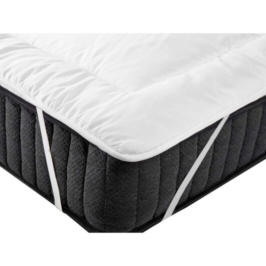 Mattress Topper White Microfibre EU Small Double Size 120 x 200 cm Machine Washable 4 cm Depth AIZKORRI