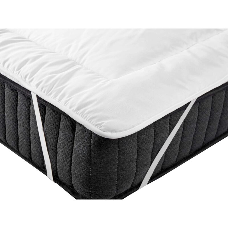 Mattress Topper White Microfibre EU Small Double Size 120 x 200 cm Machine Washable 4 cm Depth AIZKORRI