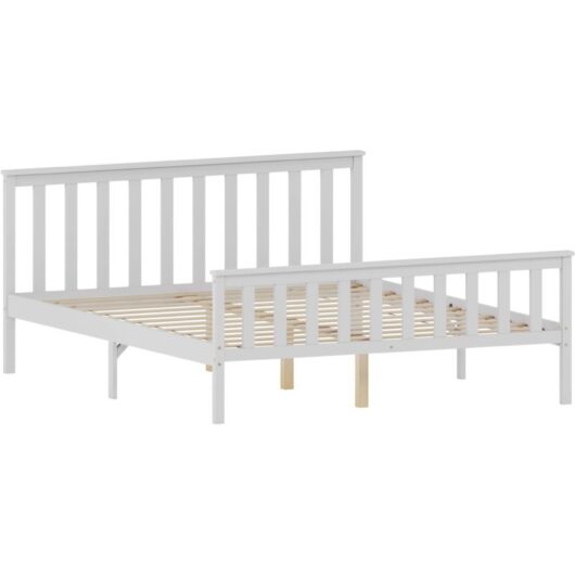 Milan King Wooden Bed, High Foot End with Gel Memory Foam Pocket Spring Mattress, White
