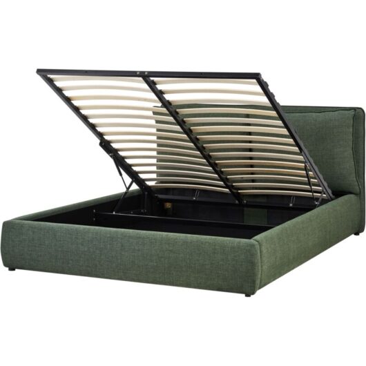 Ottoman Bed Fabric BAJONNA 160 x 200 cm (EU King Size) Dark Green
