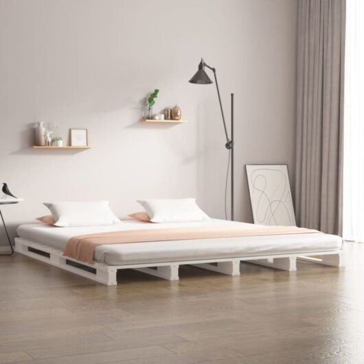Pallet Bed without Mattress White 200x200 cm Solid Wood Vidaxl