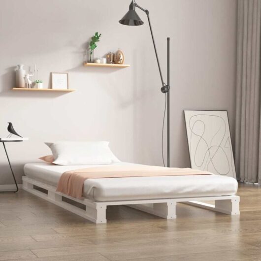 Pallet Bed without Mattress White Single Solid Wood Vidaxl
