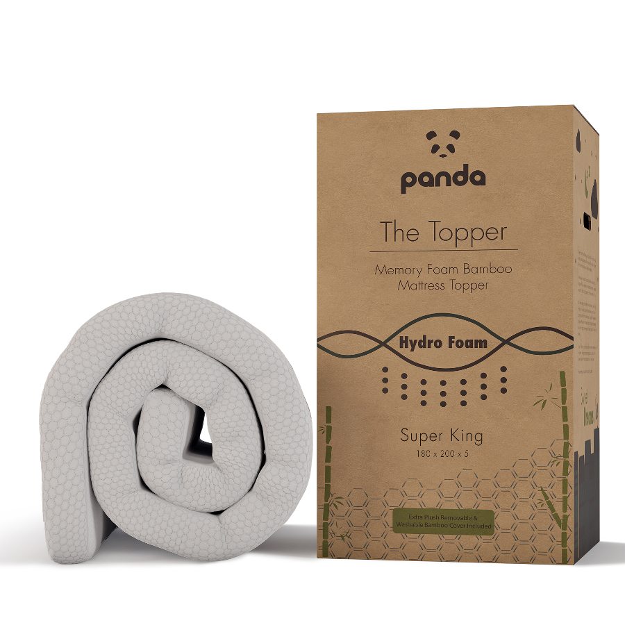 Panda Memory Foam Bamboo Mattress Topper - Super King