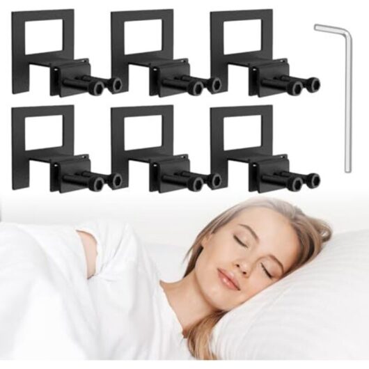 Pieces Mattress Stopper, Non-Slip Mattress Wedge, Adjustable Metal Mattress Gaskets, with 1 Wrench, Easy Installation, for Non-Slip Bed Frame