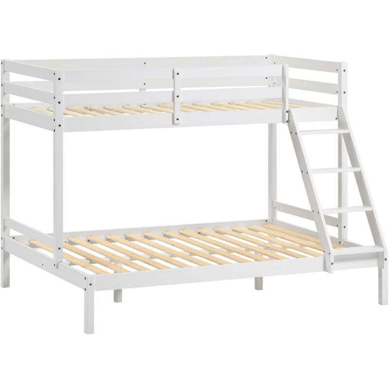 Sydney Triple Sleeper Bunk Bed with Foam Mattresses (Single & Double), White