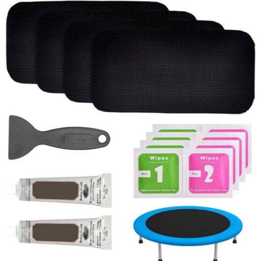 Trampoline Repair Kit, Rectangular Adhesive Trampoline Patch Repair Set, Jumping Mat Fixing Kit with Glue for Trampoline Air Mattress