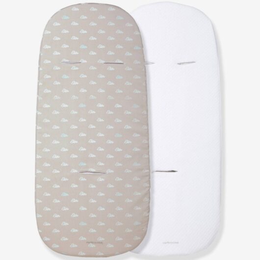 VERTBAUDET Pack of 2 Universal Carrycot Mattress Covers light grey/print