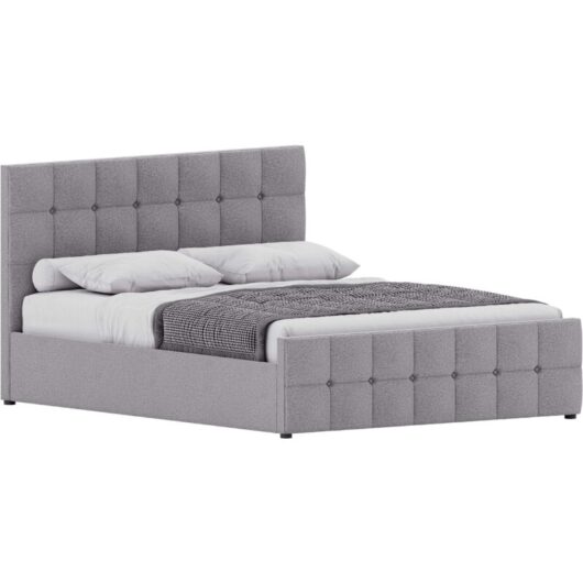 Valentina King Ottoman Storage Bed with Gel Memory Foam Pocket Spring Mattress, Light Grey Linen