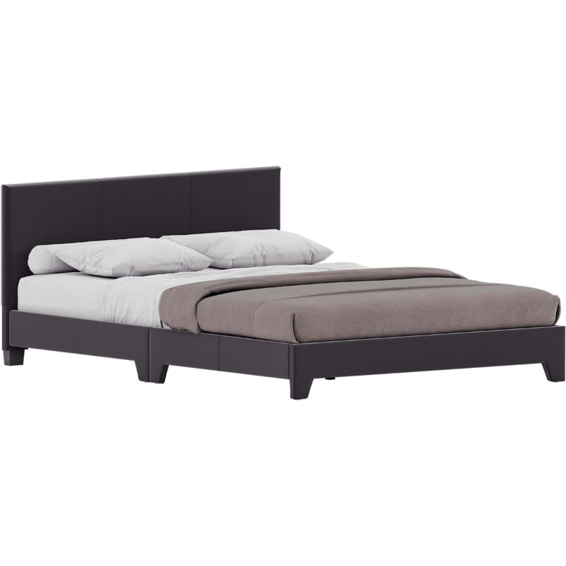 Victoria Double Upholstered Bed with Gel Memory Foam Pocket Spring Mattress, Dark Grey Linen