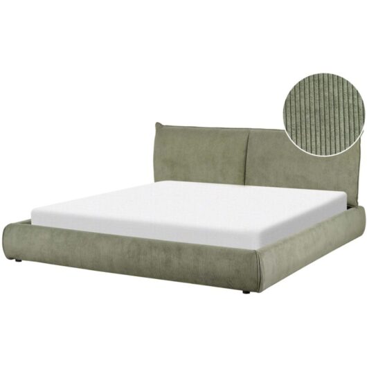 Waterbed Corduroy VINAY 180 x 200 cm (EU Super King) Olive Green
