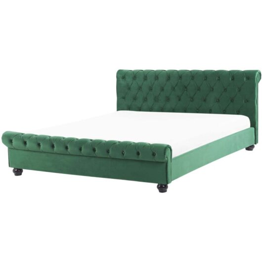 Waterbed Velvet AVALLON 180 x 200 cm (EU Super King) Emerald Green