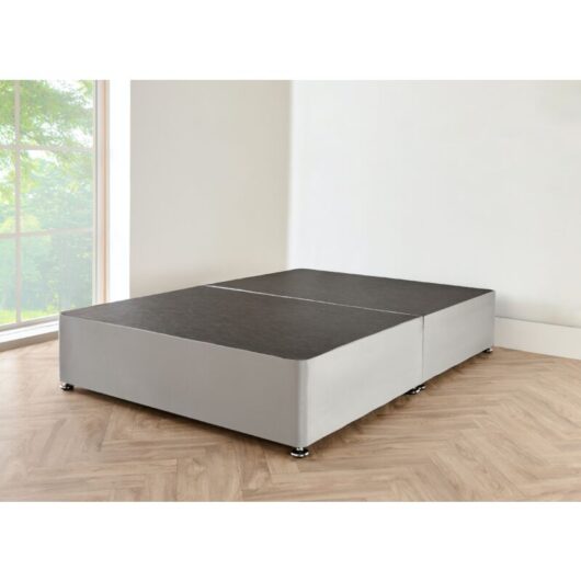 3FT Grey suede Divan Bed with mattress