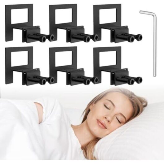 6-Piece Mattress Stoppers, Non-Slip Mattress Wedges, Adjustable Metal Mattress Seals, with 1 Wrench, Easy Installation, for Non-Slip Bed Frames