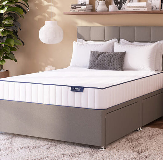 Coolflex Essentials Pocket Mattress + Premium Divan Bed, Teal, 4 Drawer, King Size