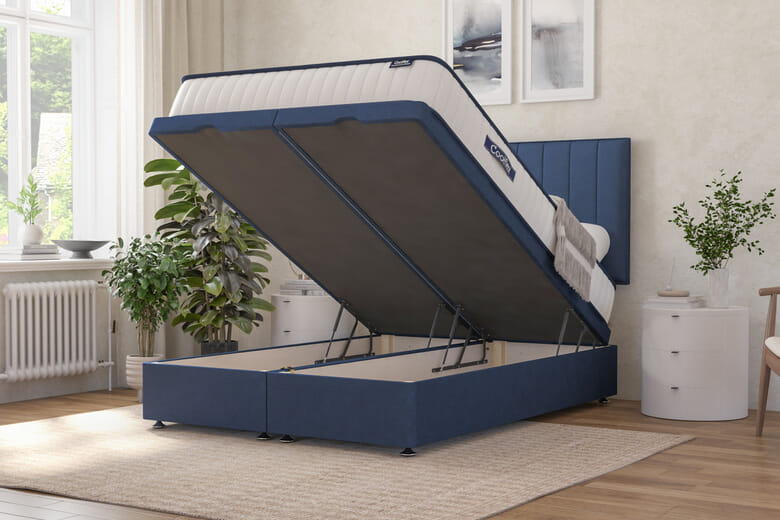 Coolflex Essentials Pocket Memory Hybrid Mattress + Ottoman Divan Bed, Mink, End Ottoman, Small Double
