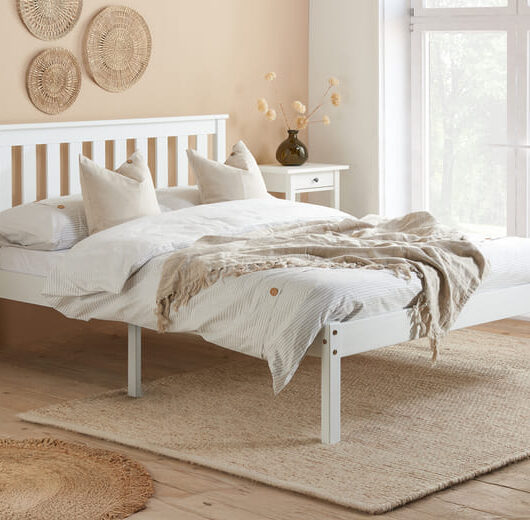 Denver White Bed, King Size