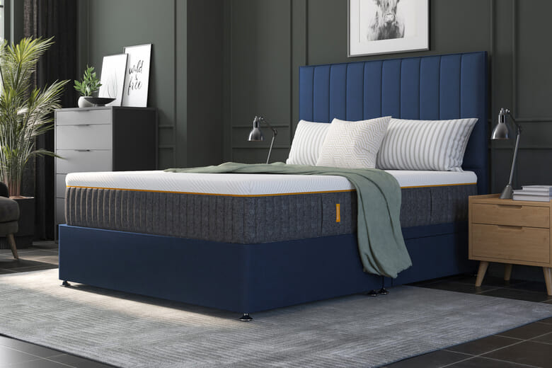 Emma Original Elite Mattress + Premium Divan Bed, Teal, 4 Drawer, Double
