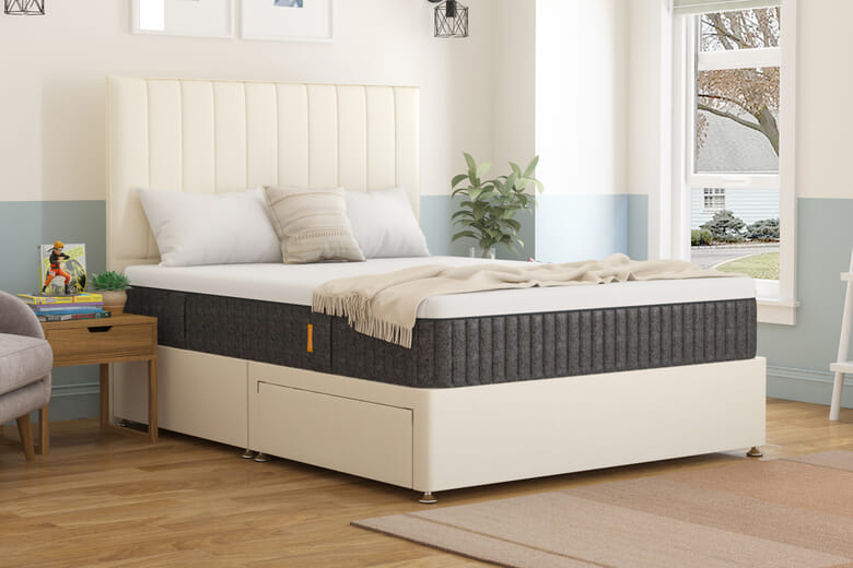 Emma Original Pro Mattress + Premium Divan Bed, Teal, 4 Drawer, Double