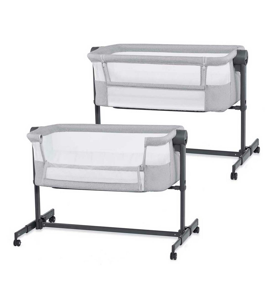 Kinderkraft Nestee Up 2 Bedside Crib - Light Grey