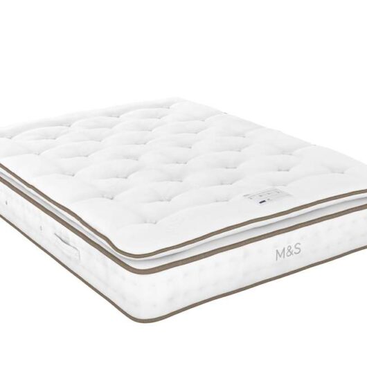 M&S 1000 British Wool Pocket Spring Medium Firm Pillowtop Mattress White