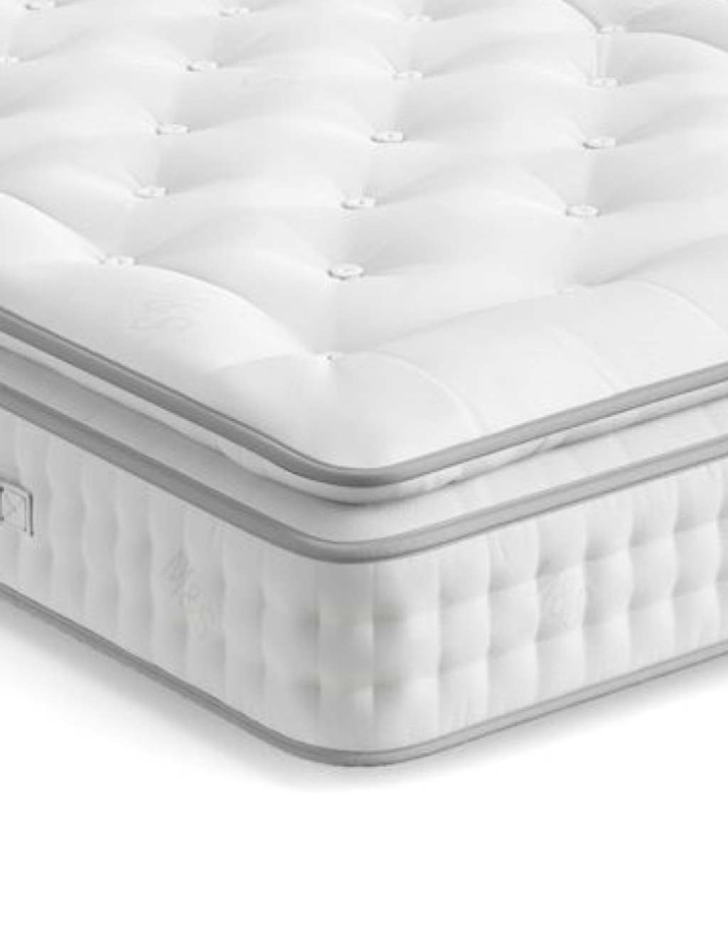 M&S 2500 Luxury British Wool Pocket Spring Medium Pillowtop Mattress White
