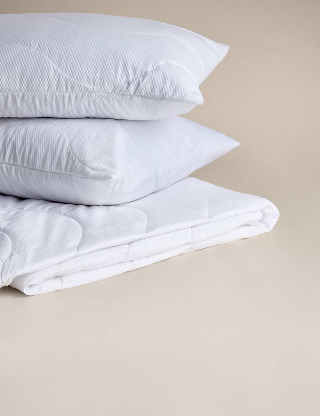 M&S Guest Essentials Mattress Protector & 2 Pack Pillow Protector Set White