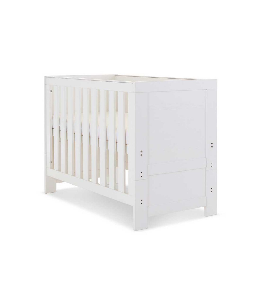OBABY Nika Mini Cot Bed - White Wash